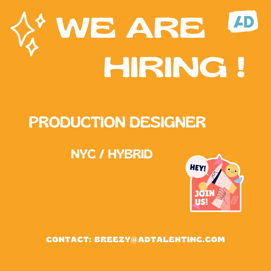 We are currently working closely with the Design Manager at a company who works with major commercial buildings. They are looking to bring on a Production Designer to focus on UI and UX production. Contact: Breezy@adtalentinc.com

#TuesdayMotivaton #uxdesign