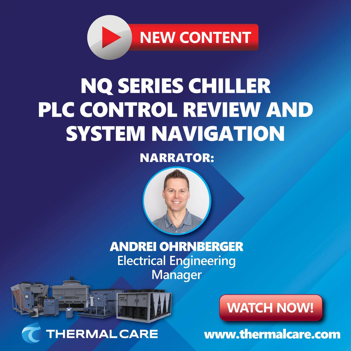 thermalcare1's tweet photo. For all #processcooling requirements you'll need a PLC screen that provides useful operation, diagnostic &amp; trending data capabilities. Set your system up for success with our NQ Series #IndustrialChillers &amp; watch our #newvideo: https://t.co/UtNEvjrI0U #heattransfer #servicetips https://t.co/sTnxMyGcTC