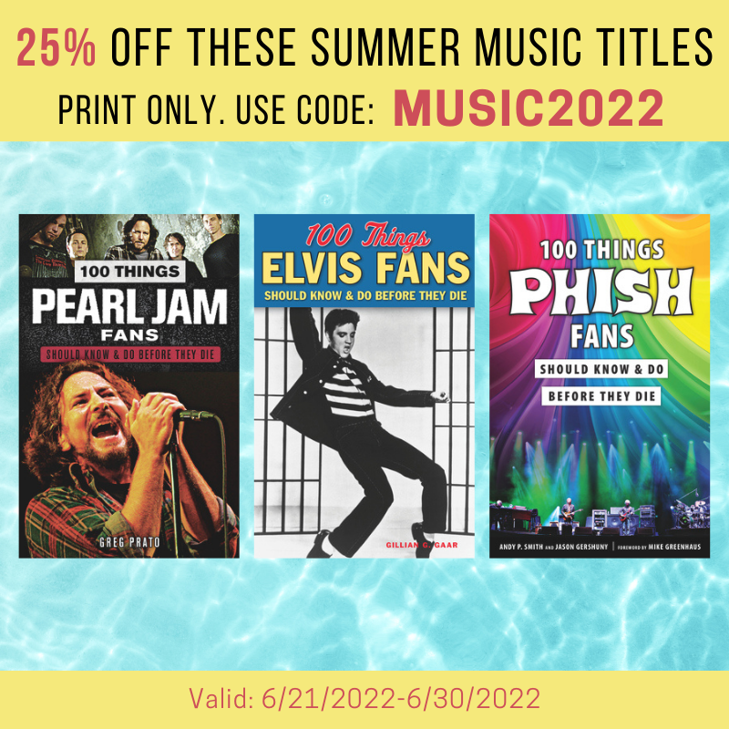 TriumphBooks's tweet photo. Summer and music go hand in hand! Get 25% off these summer music titles at https://t.co/YRkcilGnEB. Use code MUSIC2022 at checkout. Valid 6/21/2022-6/30/2022. @GillianGaar https://t.co/v61UVhMC5A