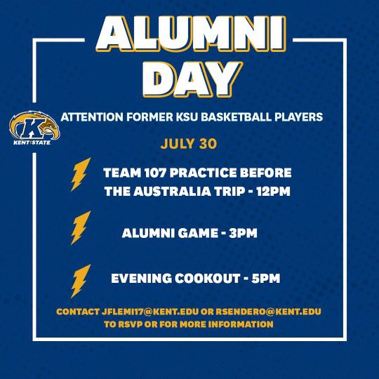 For any former Kent State basketball players….please message me if you can attend…