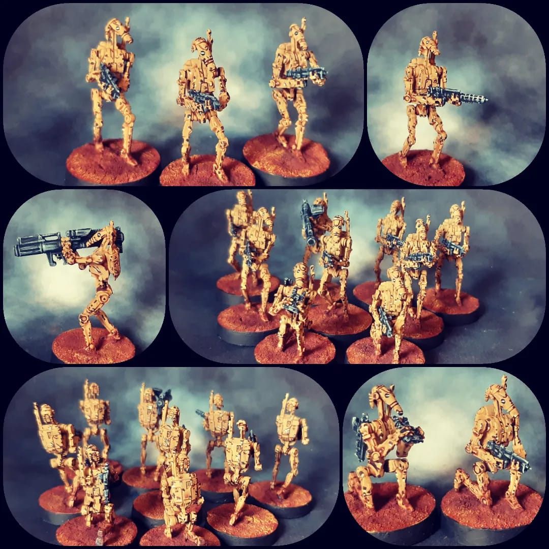 Habemus_Ludum's tweet photo. #pintoreshabemusludum
Escuadrón de droides B1 para Star Wars Legion por @painting_aj 
#StarWarsLegion @SWLegionEs @atomicmassgames @FFGames_ES @FFGames #miniatures #miniaturepainting #painting #paintingminiatures #picoftheday #CloneWars #droids #wargames #DarthVader https://t.co/VD7twGdkkk
