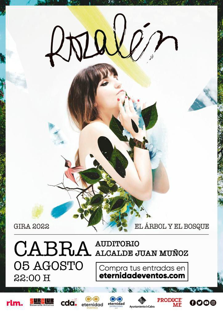ⓇⓄⓏⒶⓁⒺⓃ
<a href="/RozalenMusic/">Rozalén</a>
𝗘𝗡𝗧𝗥𝗔𝗗𝗔𝗦 𝗔 𝗟𝗔 𝗩𝗘𝗡𝗧𝗔
🗓️ 05.08.22 | Cabra
📍Auditorio Alcalde Juan Muñoz
⏰ 22 h
🎟 Eternidad Eventos | bit.ly/3ro53gy