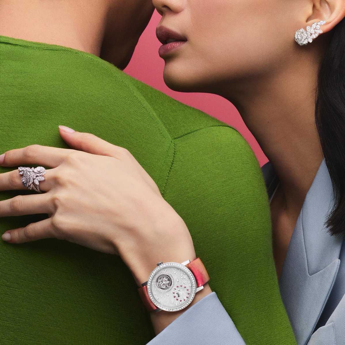 Celebrating 40 years of our #PiagetRose collection with the most romantic #PiagetAltiplano. At the center of this tourbillon timepiece, a rose-engraved mother-of-pearl dial that is an ode to Yves Piaget's favorite flower. #Piaget