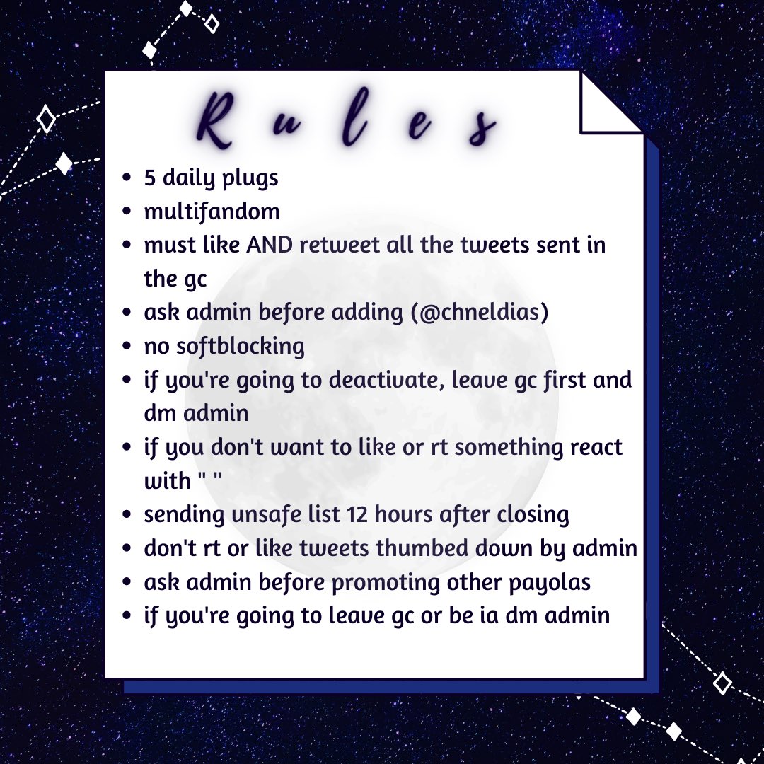 MOONLIGHT PROMO IS RECRUITING ACTIVE MEMBERS 🌙

follow rules to be added:

- like and retweet all tweets!!!
- rt and REPLY WITH YOUR USER to be added
- follow and cu through <a href="/moonlightslikes/">MOONLIKES (CLOSED FOR A WHILE)</a> 
- 60+ likes guaranteed
- DON'T REPLY IF YOURE NOT GOING TO BE ACTIVE AND CU ALL⚠️‼️