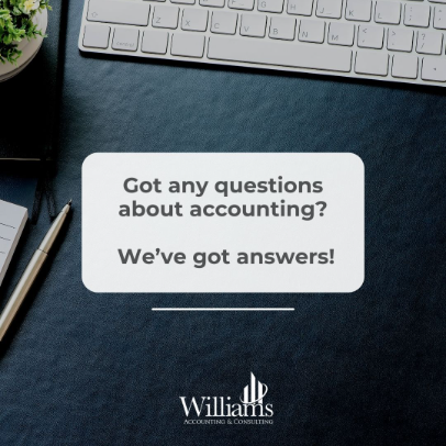 WilliamsAccting's tweet photo. Got any questions about accounting? We’ve got answers!
 
Let us know in the comments what areas of accounting you’d like to learn more about 👇 https://t.co/q0OB4dB6ls