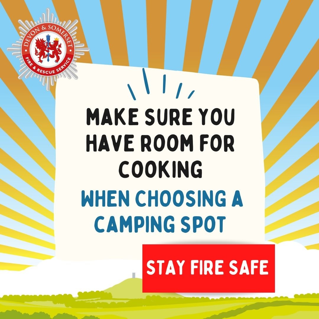 For those merrily pitching up your tent or camping spot @glastonbury this year – stay fire safe. Make sure you have room for cooking. 🍳☕🔥. Place your stove or BBQ at least 2 meters away from your tent and other flammable items. #Glastonbury2022 Tag your friends.