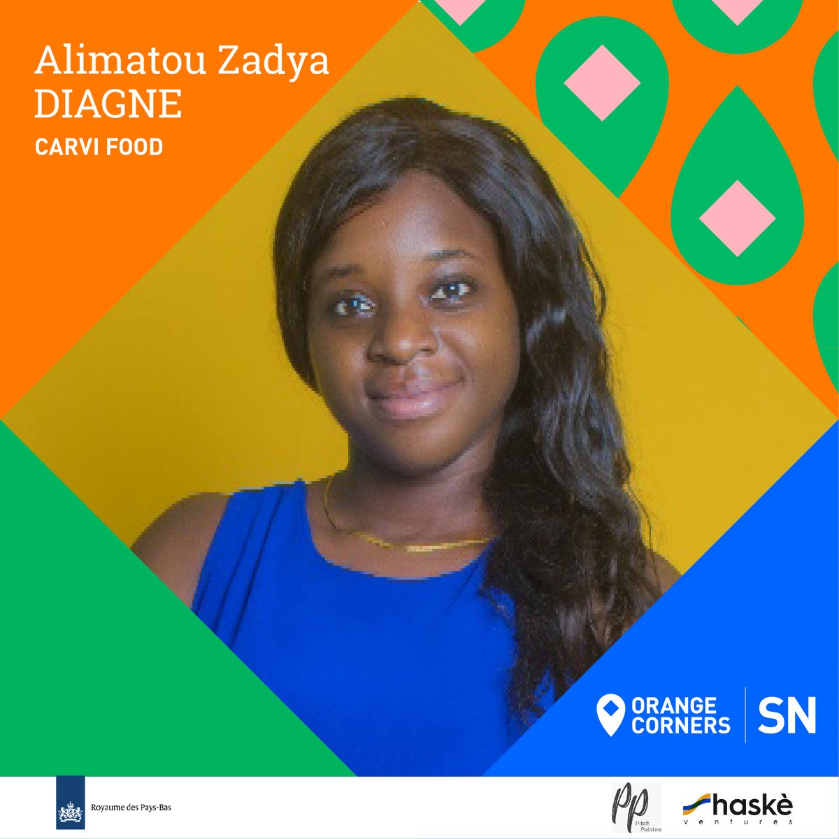 OcSenegal's tweet photo. Nous vous présentons Alimatou Zadya DIAGNE, sélectionnée pour la 3e cohorte du programme Orange Corners Sénégal.

#Startups #Entrepreneuriat #entrepreneur #Senegal #OrangeCorners #OrangeCornersSenegal #PaysBas #ambassadepaysbas #haskeventures https://t.co/II4G0UiAKl