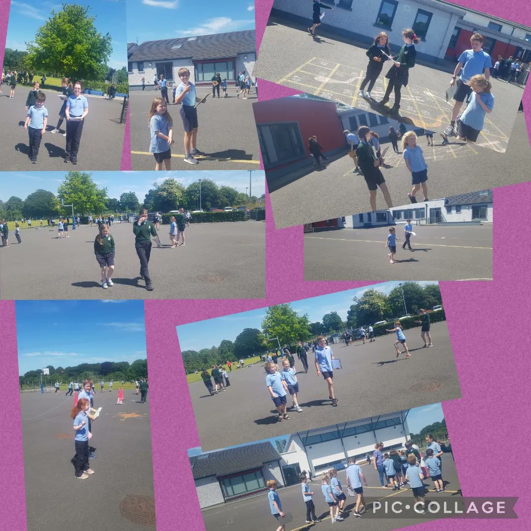 CrinkillNS's tweet photo. We buddied up with 5th class yesterday for a Maths trail. It was great fun! #seniorinfants #fifthclass #Mathsbuddies #mathstrail https://t.co/tiZg5JjeD0