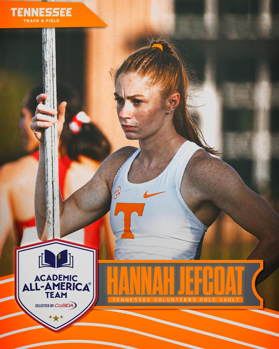 Vol_Track's tweet photo. .@hannahjefcoat_ is a CoSIDA Third Team Academic All-American! 📚 🇺🇸

Congratulations, Hannah!!

📰 | https://t.co/lLAU5BvfGs https://t.co/mgXtReGin3