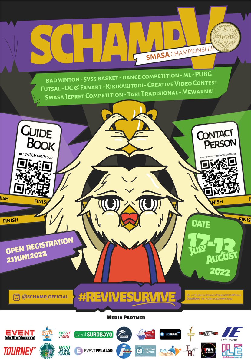 smasabase's tweet photo. WOW UDAH OPEN PENDAFTARAN AJA NIHH?!๐
for more information :
https://t.co/wJAfYgF9DJ
#ReviveSurvive
#SMASAChampionshipV
#BeTheNextChamphion
#SmasaNduweGawe https://t.co/0Dzd6Zp1PA