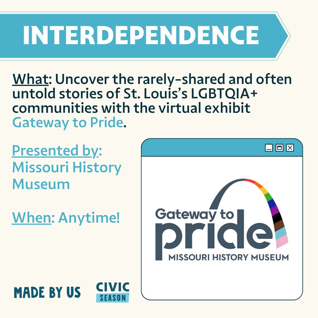 historymadebyus's tweet photo. Many of stories featured in #GatewayToPride speak to mutual aid, support & solidarity - & you can share YOUR story by contributing to the exhibit’s collection with @mohistorymuseum at https://t.co/wLrVSQGC2Z
This #CivicSeason, how is your community coming together to celebrate? https://t.co/f8tEV8H9JC