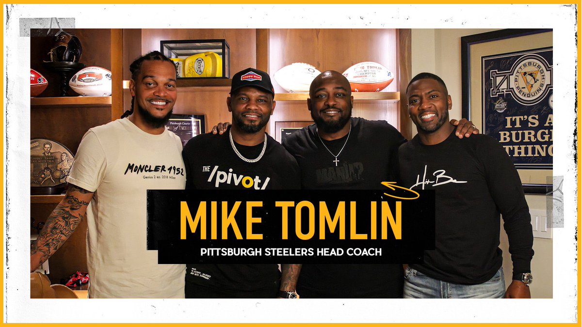 thepivot's tweet image. Mike Tomlin on The Pivot…Tune in Now 

youtu.be/HsJ2Pq8L1-M

@Realrclark25 
@FredTaylorMade 
@OfficialCrowder