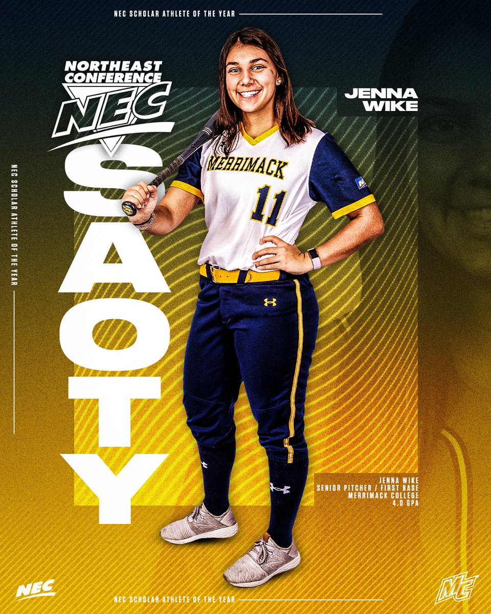 NECsports's tweet photo. 2️⃣0️⃣2️⃣2️⃣ Female co-Scholar-Athlete of the Year⤵️

➡️Jenna Wike, @MC_Athletics 🥎

🗒The 2nd Warrior in the past 2 years to garner Female Scholar-Athlete of the Year honors, the #NECelite &amp; Exercise Science major was 3rd on the team in batting average. 

#NECSAOTY #STUDENTathlete https://t.co/h5w3Kt3EmF