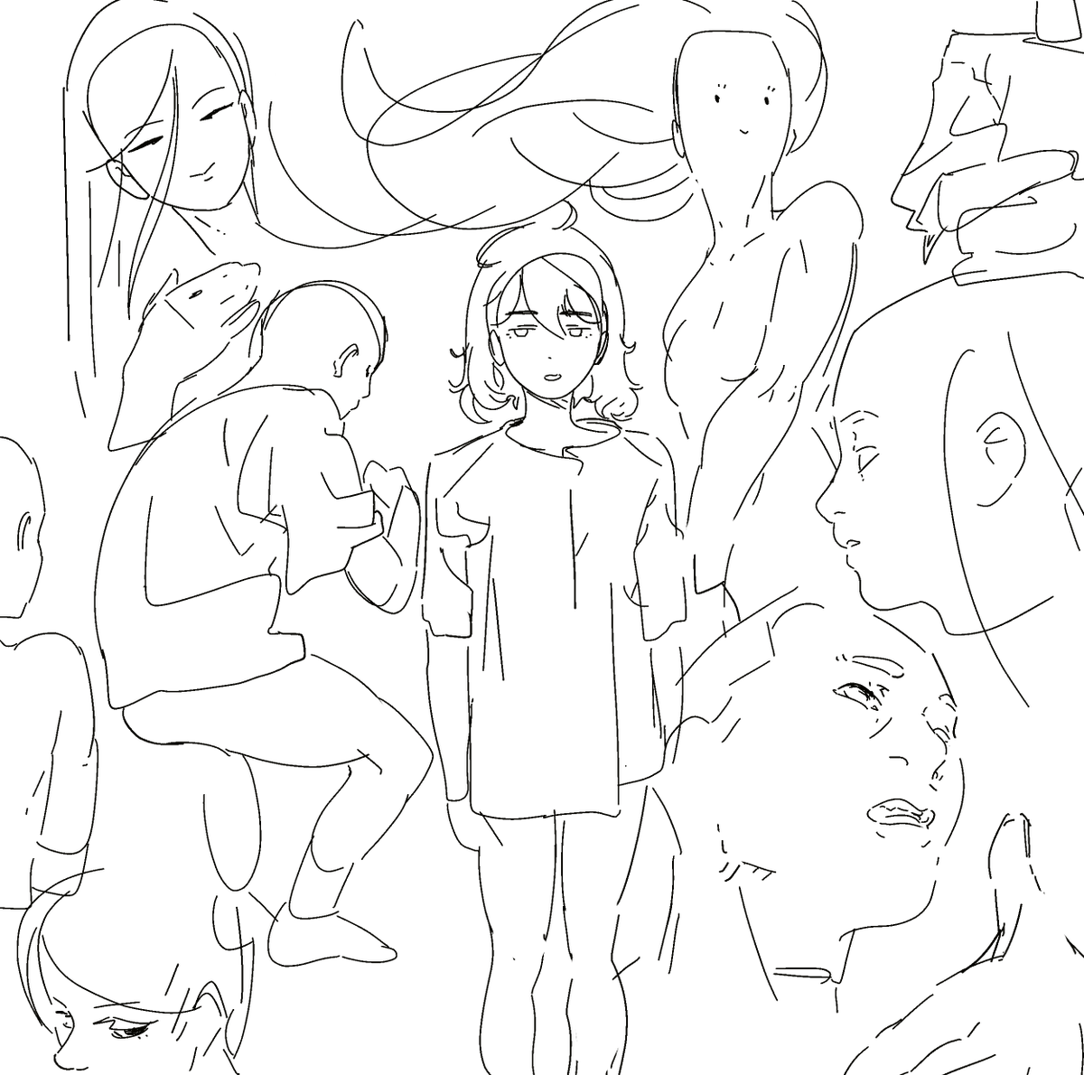 Did some sketches without references because I forgot how to draw
This is my OG 'styleless' art style btw 