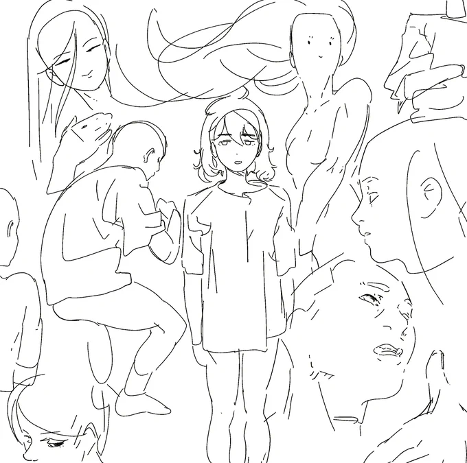 Did some sketches without references because I forgot how to draw
This is my OG 'styleless' art style btw 