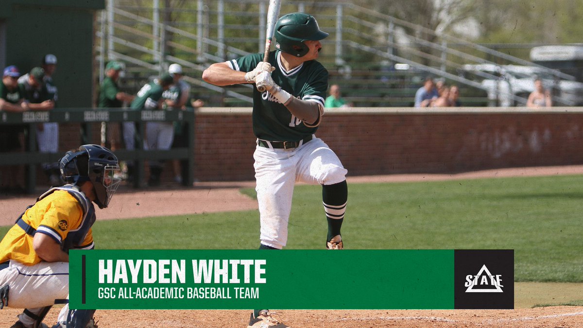 Statesmen Baseball (@deltastatebsb) on Twitter photo White Named to <a href="/GulfSouth/">Gulf South Conference</a>
All-Academic Team
📰: bit.ly/3zT6iKC
#WhereChampionsPlay⚾️ White Named to <a href="/GulfSouth/">Gulf South Conference</a>
All-Academic Team
📰: bit.ly/3zT6iKC
#WhereChampionsPlay⚾️