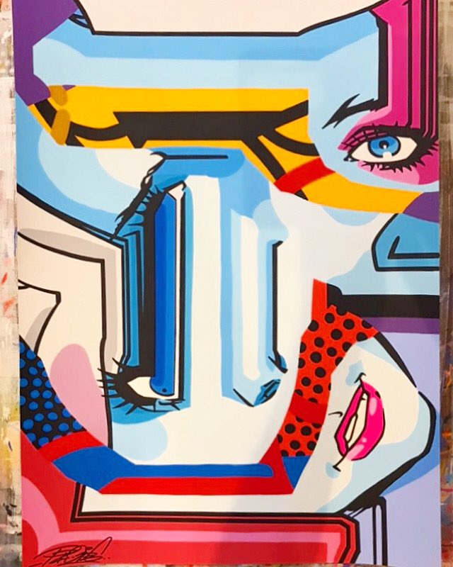 princepro176's tweet photo. Final touch … deep in the paint !!!

The saga continues!! #pro176 ✌🏽😉🎨🏴‍☠️#neocubism #comicsabstract #cosmonometry #2022 #neocubism #comicsabstract #canvas #postgraffiti #streetart #comtemporaryart #artstudio https://t.co/Ytnwx9pPGq