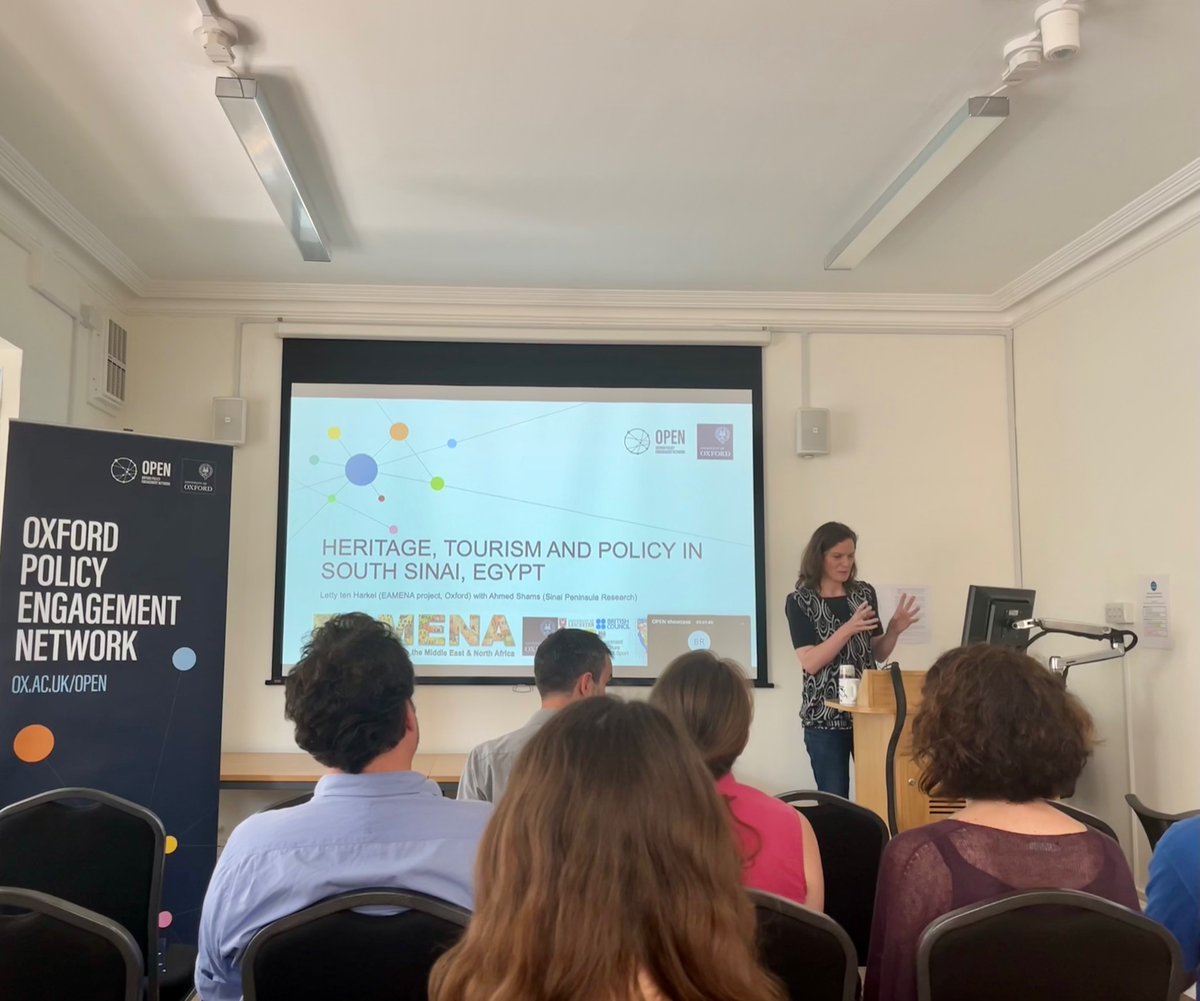 oxpolicyengaged's tweet photo. “Destruction happens for all sorts of reasons. We look at the nature of threats to cultural sites & try to bring them to the attention of planners” @Bill_Finlayson
Great joining @EAMENA123 for their #OPENShowcase event today.
More events: https://t.co/iiTzh8pP5A https://t.co/K1izE4q3cd