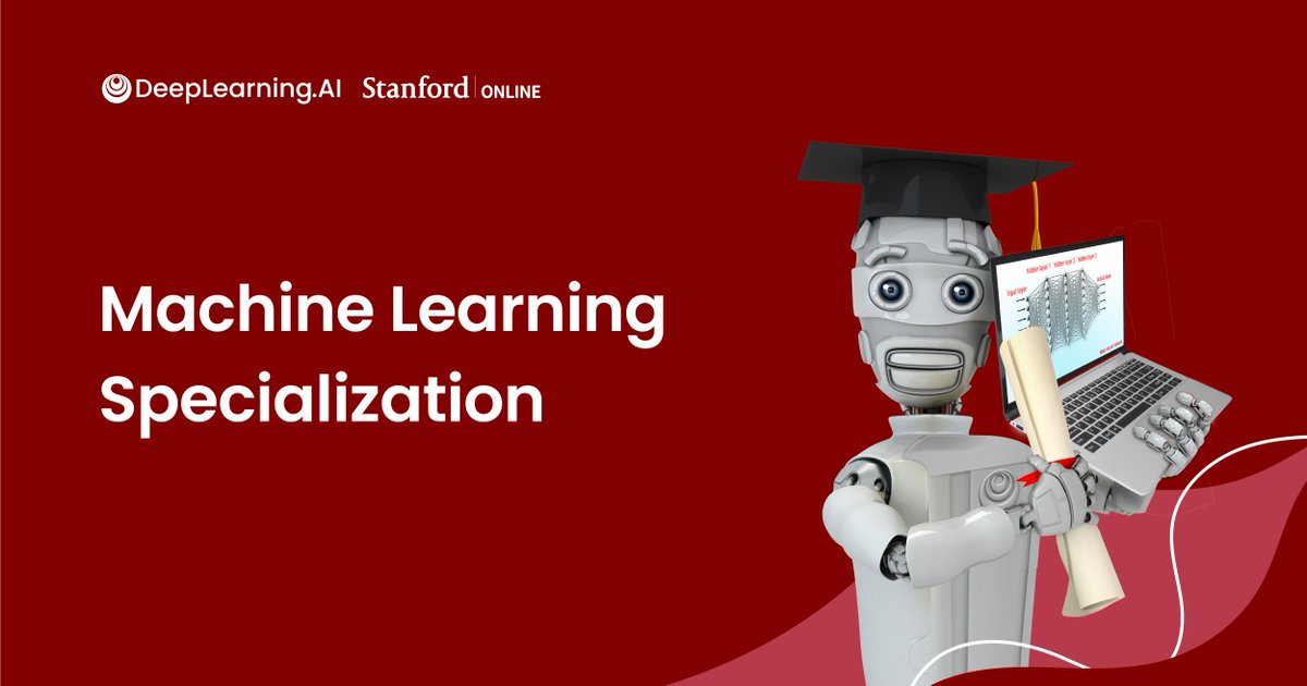 DeepLearningAI's tweet image. Do you want to #BreakIntoAI? Learn leading-edge techniques and concepts to apply machine learning skills to real-world applications with the brand new Machine Learning Specialization on Coursera. 

Enroll now: hubs.ly/Q01f7YZY0