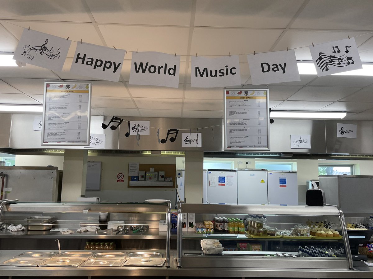 What a day! We’ve had plenty happening today for #worldmusicday2022 we’ve been learning about music through the ages, film music, world music and even remixing some well known tunes. Check out the kitchen’s decorations! Keep listening everyone!! Love music 🎼❤️<a href="/MSJBolton/">Mount St Joseph</a>