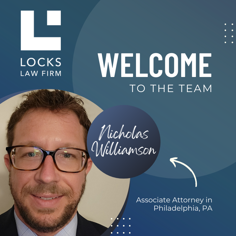 LocksLawFirm's tweet photo. As our summer highlights continue, meet another member of our growing firm family, Nicholas J. WIlliamson. Nick joins our Philadelphia office where he focuses on practice areas of toxic tort and personal injury litigation. Learn more about Nick here:https://t.co/Zmd47s6FBe https://t.co/SGF6uwrK99