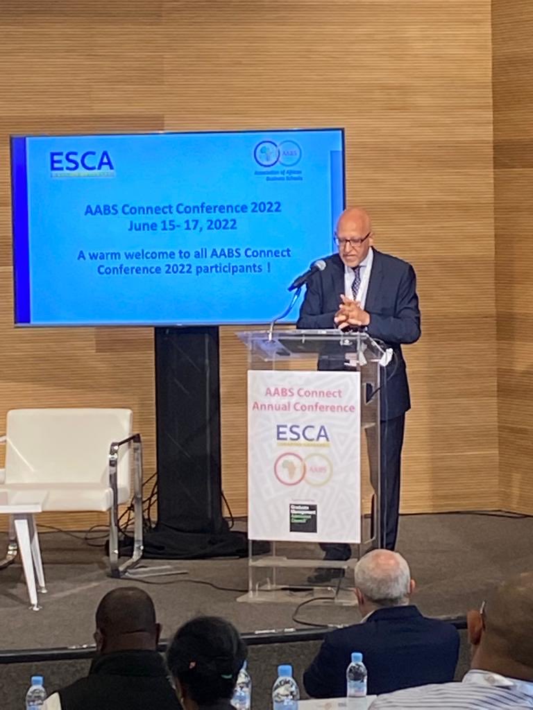 South-South collaborations, Climate Change in business school education, Sustainable Finance in Africa. Thank you Professor ⁦<a href="/majid_kaissar/">Majid K.  El Ghaib</a>⁩ ⁦<a href="/ESCA_EM/">ESCA EM</a>⁩ leading thought-provoking debates at Association of African Business School Deans Connect 2022 ⁦<a href="/AABSchools/">Association of African Business Schools</a>⁩