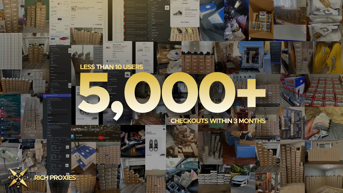 RichProxiesSucc's tweet photo. Rich Proxies is now officially out of BETA!

With less than 10 users running over the past couple of months, we were able to secure over 5000 checkouts across retail &amp; sneaker sites, with some users consistently hitting 200 CLIPS!

Retweet &amp; Follow if you'd like to join the TEAM! https://t.co/bkMEYvMrZO