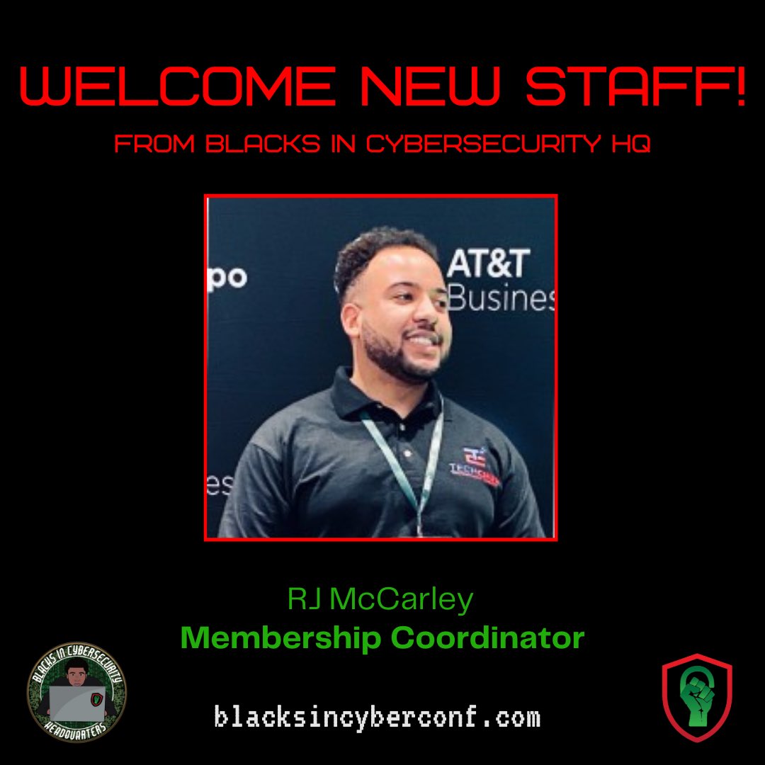 BlackInCyberCo1's tweet photo. Meet our latest BIC MIL Committee Team Member RJ McCarley!
#BlacksInCyber #BIC #LitLikeBIC #BlackInCyber #blacksincybersecurity #blackincybersecurity #cybersecurity #MCPA #VetSec #VetCon #Army #Navy #Spaceforce #Marines #coastguard #airforce #military #cybercommand https://t.co/V2GLl3HQ6H