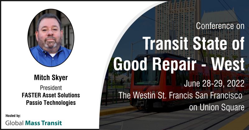 FASTER_Asset's tweet image. Come and meet FASTER&apos;s President, Mitch Skyer, who will be speaking at next week&apos;s Conference on Transit State of Good Repair - West.
#fasterasset #assetmanagement #GMTConferences

Click here for more information - ow.ly/g5LO50JCPf3