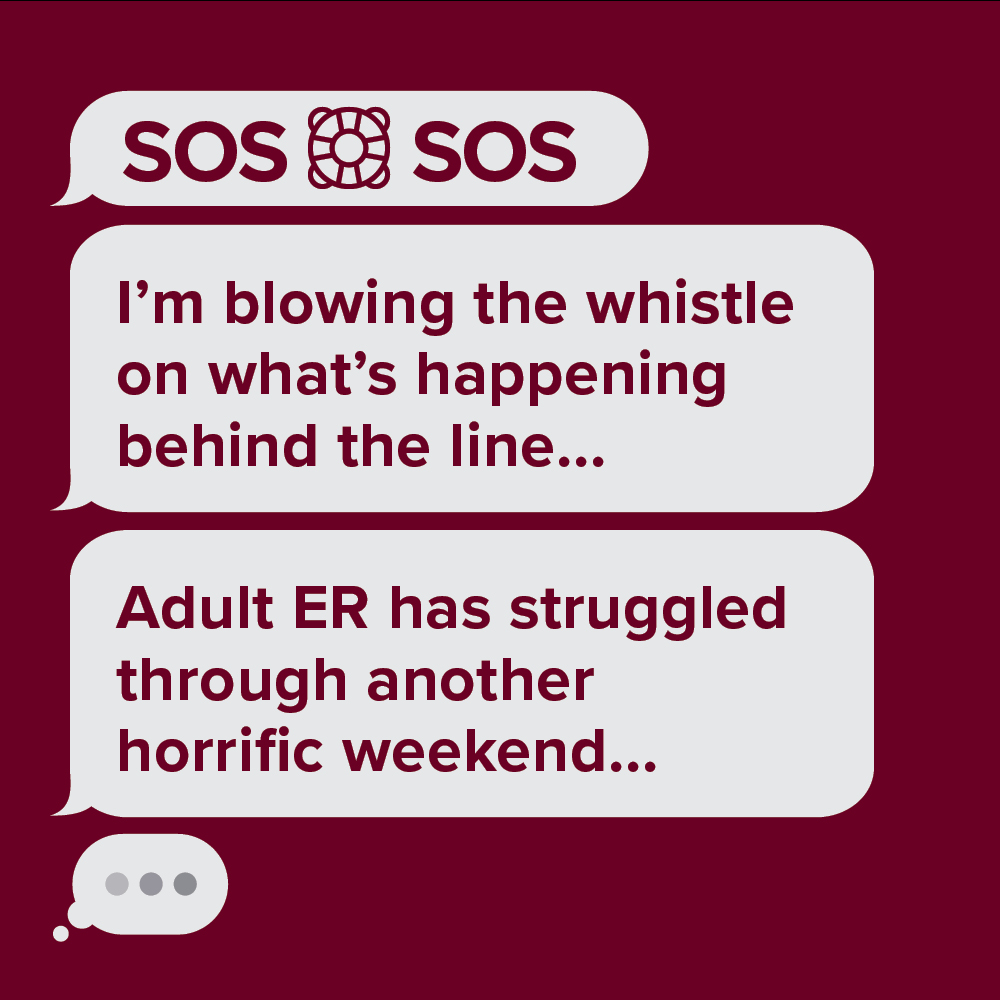 ManitobaNurses's tweet photo. "In HSC’s Emerg patients waited upwards of 18 hours to be seen. We were 6-13 nurses short per shift. Missing 3 support staff. Had 57+ patients in the waiting room and told the ER would hold all admissions until beds could be staffed in other areas of hospital. We are NOT okay." https://t.co/sPLQJ7gjy8