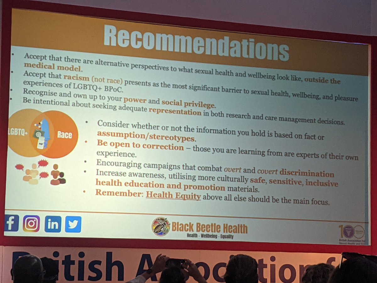 The best talks at #BASHH22 are the ones that stop you in your tracks and make you go 'Woahhh...we have SO much work to do'. Thankyou to the RMC sig for your work. Year 1 has got off to a fantastic start! <a href="/FrankiLander/">Franki Lander</a> <a href="/yoitsmistadee/">Dee (He/Him/Èl)</a> <a href="/HealthBeetle/">Black Beetle Health</a>