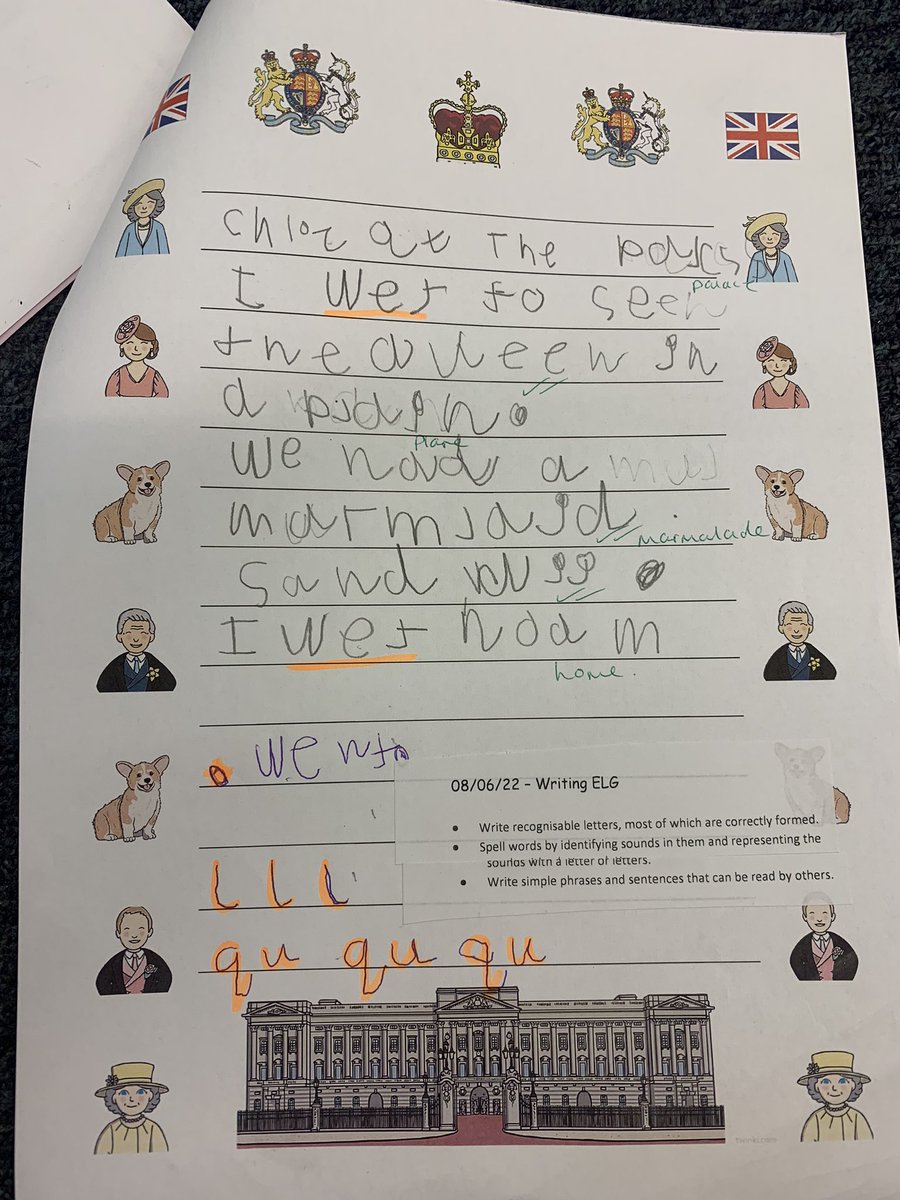 Some amazing writing examples from our recent Jubilee writing challenge. Using the text Paddington at the Palace we created stories on what we would do if we visited The Queen 👸🏼