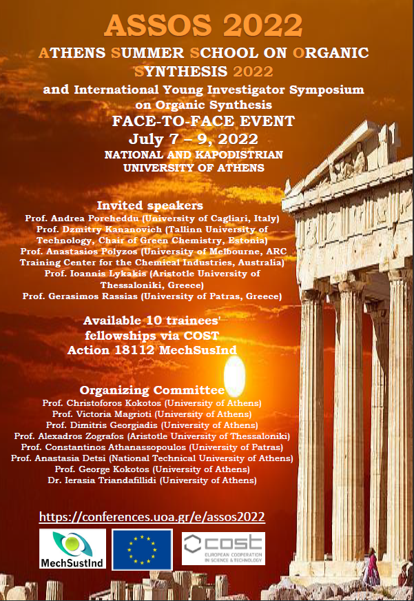 Kokotos CG Research Group (@kokotoscg) on Twitter photo 1 more day to register for ASSOS2022!!!Follow the link
conferences.uoa.gr/event/54/regis…
Come and join us in Athens for a 3-day face-to-face trip on Organic Synthesis!!!Special Event for Young Researchers to present their work!!! Special Session on Mechanochemistry!!!! <a href="/MechSustInd/">MechSustInd</a> 1 more day to register for ASSOS2022!!!Follow the link
conferences.uoa.gr/event/54/regis…
Come and join us in Athens for a 3-day face-to-face trip on Organic Synthesis!!!Special Event for Young Researchers to present their work!!! Special Session on Mechanochemistry!!!! <a href="/MechSustInd/">MechSustInd</a>