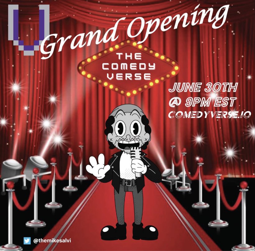 🔥Mark your calendars for <a href="/themikesalvi/">Mike Salvi🥛</a>’s grand opening of <a href="/TheComedyVerse/">TheComedyVerse</a>🔥 
 
🗓 June 30th @ 9pm est 🎉
⏱ comedyverse.io 🥂 
🎁 Exclusive NFT, wearables, whitelisting &amp; more

Join Mike’s discord here 👉🏼
discord.gg/dnZF9U9fHz 

♥️ + RT + Tag EVERYONE 

<a href="/cryptovoxels/">Voxels</a>