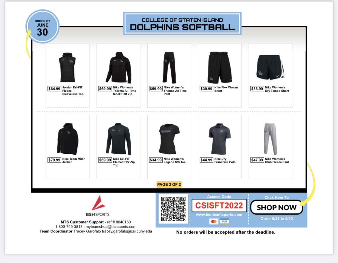 Our Dolphin Softball store is officially open from today through June 30th! Grab all of the coolest dolphin softball gear here to be ready to cheer us on this season! #finsup mandrillapp.com/track/click/30…