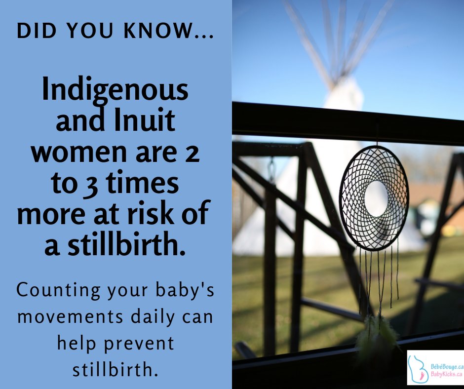 BBougeBabyKicks's tweet image. Did you know that Indigenous and Inuit women are 2 to 3 times more at risk of a stillbirth? Help reduce your risks by counting your baby&apos;s movements daily and consulting immediately if your baby is not moving as usual.