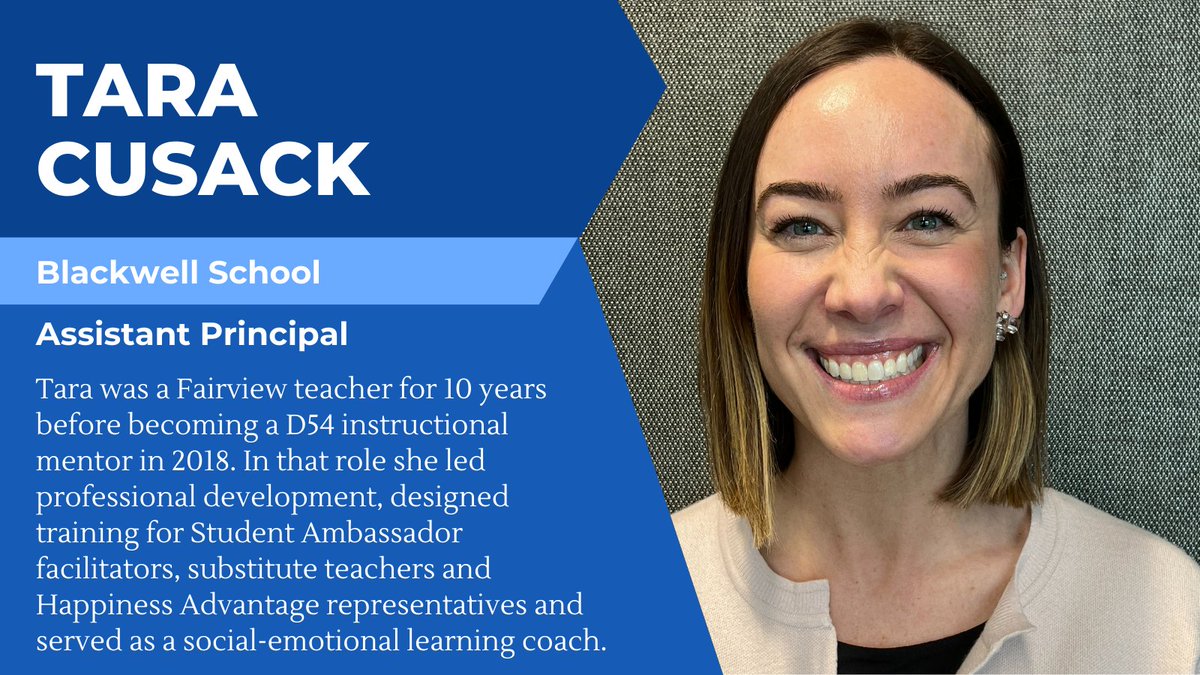 We're happy to introduce <a href="/D54Blackwell/">Blackwell Bobcats</a> new assistant principal, <a href="/Tara_CusackD54/">Tara Cusack</a>!
