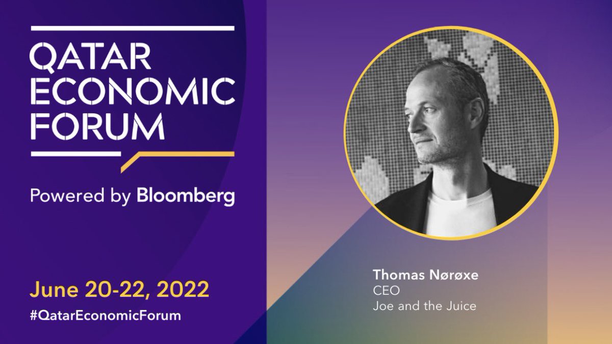 Delighted to speak with Thomas Noroxe, CEO of @joeandthejuice Wednesday at #qatareconomicforum by @bloomberglive. Have any questions for him? New juice ideas? Share them!