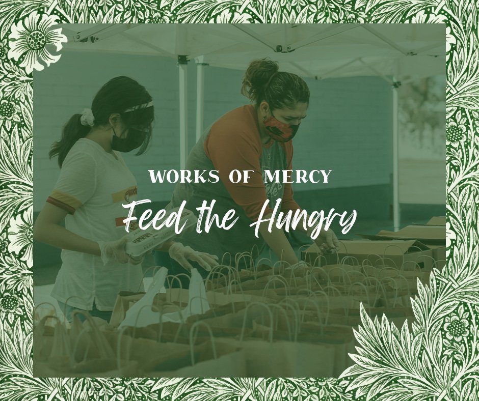 StCharlesOKC's tweet photo. The corporal works of mercy are the seven basic ways we can help others in their bodily needs. Feeding the hungry is certainly a basic need, and many of us have the means to help meet this need! https://t.co/ZmXMarKcqa