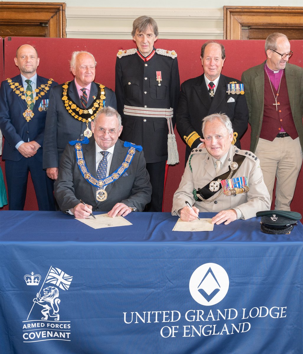 Herefordshire Freemasons celebrate Armed Forces Day by signing the Armed Forces Covenant. Thank you to all who attended and supported the event. <a href="/DGLBMason/">PGM for Herefordshire, MEGS, Glos & Herefords</a> <a href="/UGLE_GrandLodge/">United Grand Lodge of England</a> <a href="/GrahamCKing1/">@GrahamCKing</a> <a href="/hfdslightblues/">Caeruleum Club</a>