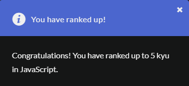 yeeeeeeeeaaahhh boiiiiiiiii

I've been grinding leetcode and wanted a break from the feeling of not knowing anything and so I jumped back to codewars and it seems easier now? I guess they are a great combo! Still got a long way to go but we making progress 😎 #100Devs