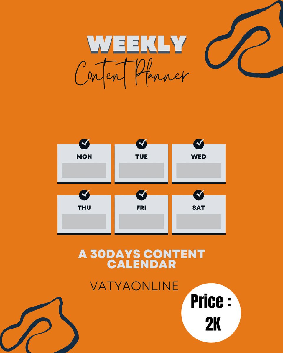VATYA_Online's tweet photo. Are you struggling with creating contents? Order 30 days content calendar today? Comment below if you want it.
#contentcreation
#smevendorscommunity
#vatyaonline https://t.co/eE6RXVDHs7