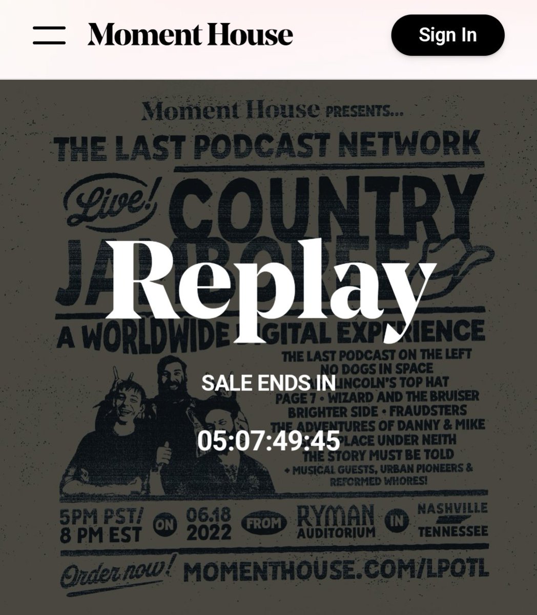 For the next FIVE DAYS, you can purchase and view the VOD of this weekend's jamboree for 10 DOLLARS on @momenthouse ! Just head to momenthouse.com/LPOTL !!!