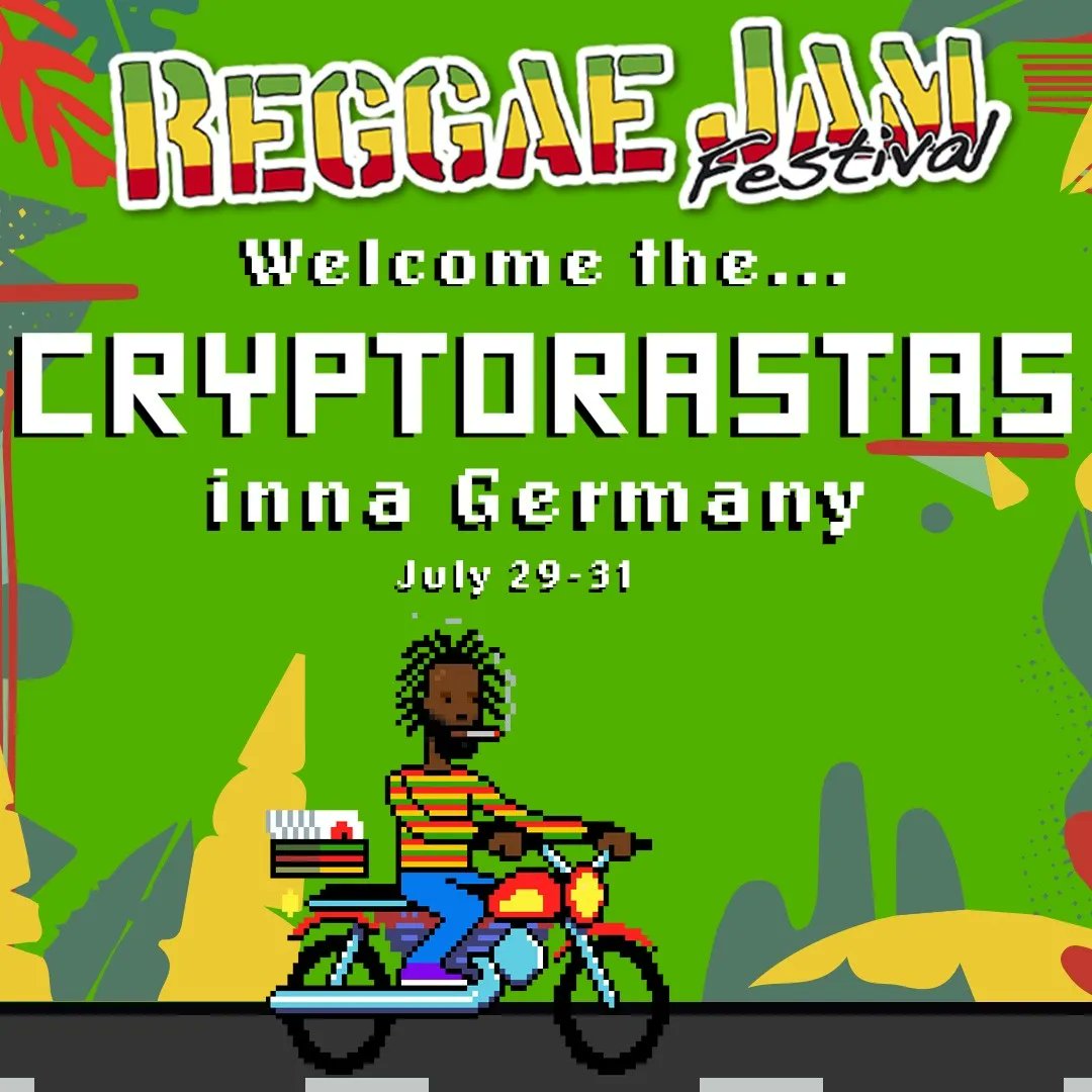 cryptorastas's tweet photo. We are glad to announce #Cryptorastas partnership with #ReggaeJamFestival in Germany and UK!
This will provide special utillities and tickets to CR holders, but not only that! More news about this soon come! https://t.co/NdTLtiu3ax