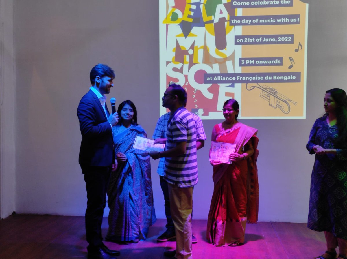 jis_university's tweet photo. #JISUniversity was invited to perform on Fête de la Musique 2022 at the Alliance française du Bengale auditorium on 21st June 2022. This celebration was in honour of the _International Music Day_.

#JISUniversity #JISEducation #JISGroup https://t.co/FQrDgAB4qh