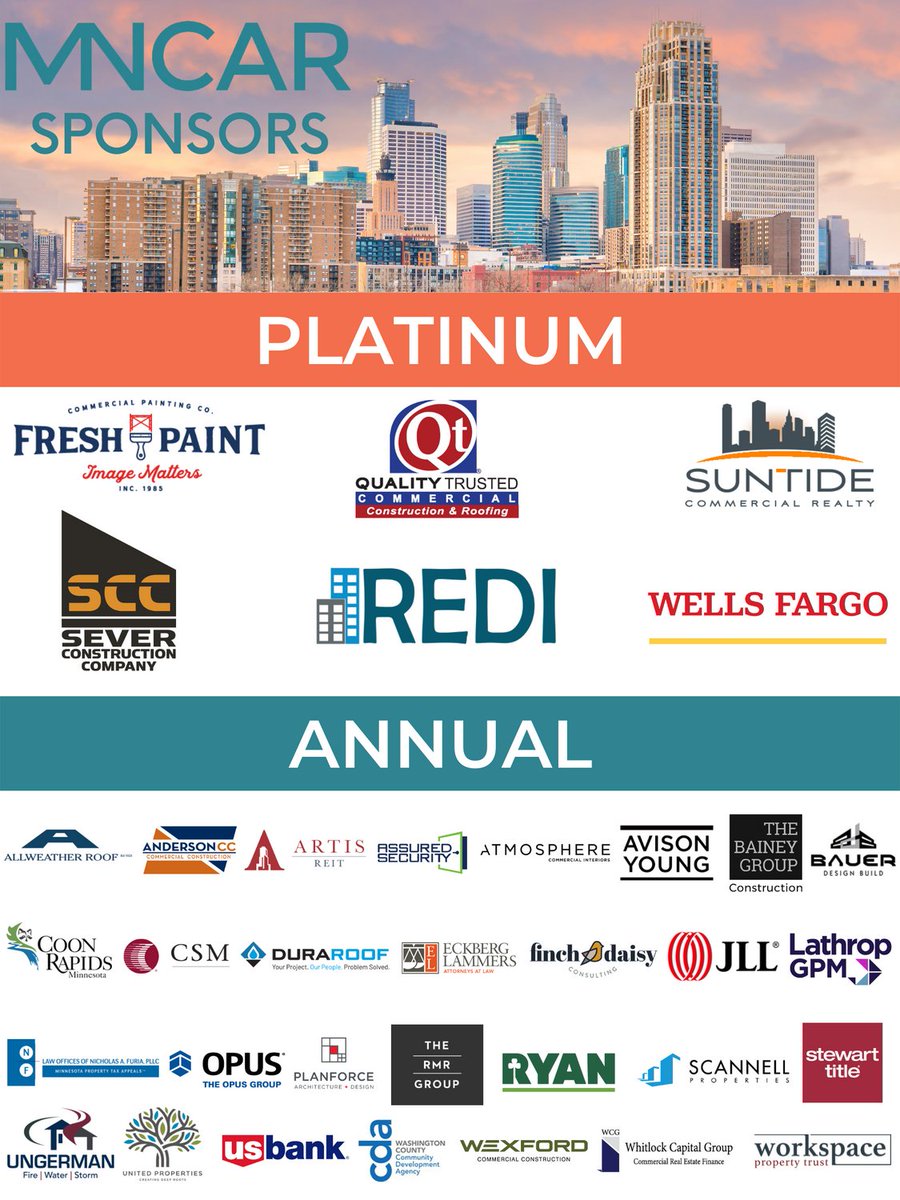 Did you know that MNCAR is able to keep our CE programs affordable due to our wonderful Platinum and Annual Sponsors? We greatly appreciate our partnership with each and every one of our sponsors and pride ourselves on offering pertinent content to our members.