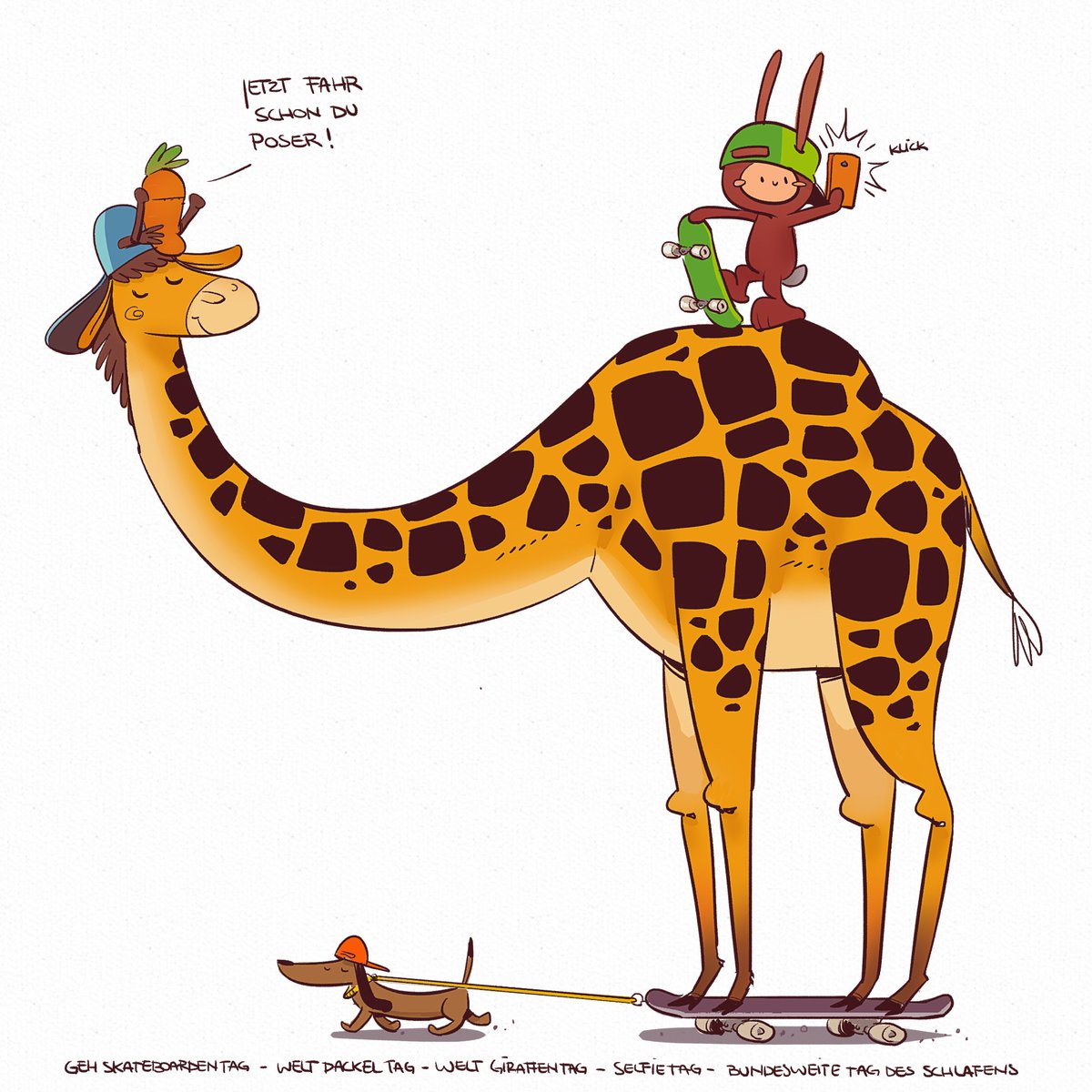 Zur Feier des Tages (ein Jahr lang kuriose Tage gemalt) muss natürlich noch eine aktuelle Version her! #kuriosefeiertage #kleineKunstklasse