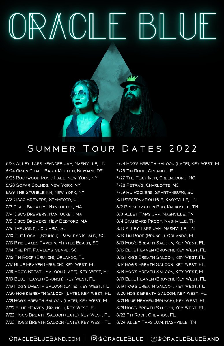 OracleBlueBand's tweet image. Summer tour dates, let's go!