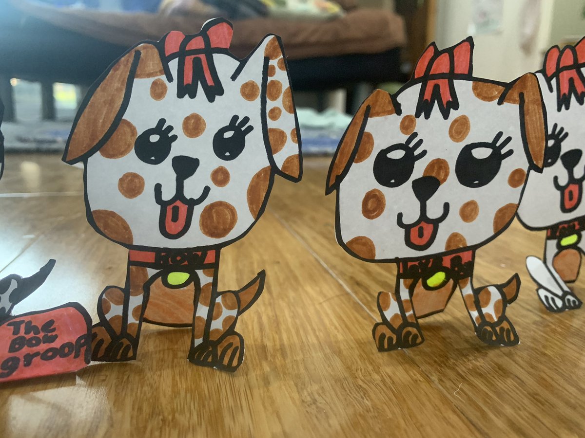 My 6yo daughter drew these…all by herself! They are called the ‘Bow Group’ &amp; despite appearances, they are a wild pack!