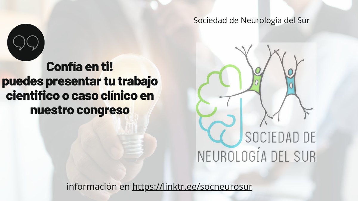 <a href="/SNeurodelSur_Cl/">SOCIEDAD DE NEUROLOGIA DEL SUR</a> organiza en la ciudad de Concepción el III Congreso de Neurología del Sur los días 26 y 27 de Agosto de 2022 #Presencial  
Te invitamos a enviar tu trabajo en #neurociencia o #neurologia, modalidad #E-Poster hasta el 8 de Agosto #deadline

linktr.ee/socneurosur